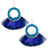 Feathers & Tassel Earring - caribbean-jewelry-llc